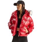 Shade Polyester Puffer Mont, 38, 60283867, Kırmızı, Kadın