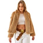 Shade Premium Suni Kürk Ceket, M, 60251922, Taba, Kadın