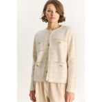 Shade Simli Vintage Düğmeli Hırka, Standart, 60284096, Ekru, Kadın