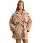 Shade Süet Trençkot Soft Pudra, S, 60283661, Soft Pudra, Kadın