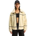 Shade Suni Deri Teddy Biker Ceket, 38, 60281126, Bej, Kadın