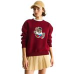 Shade Teddy Nakış İşlemeli Bisiklet Yaka Salaş Sweatshirt, L, 60283522, Bordo, kadın