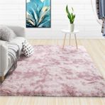 Shaggy Modern Uzun Tüylü Halı Kaymaz İpeksi Kabarık Halı Oturma Odası Yatak Odası için Mor 80 x 160 cm
