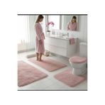 SHAGY HOME BANYO PASPASI 4LÜ Shaggy PASPAS TAKIMI PUTRA PEMBE BÜYÜK BOY 60X100 KAYMAZ TABAN