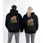 Shain 14 Şubat Sevgililer Günü Hediyesi Çift Kombin Sweatshirt Hoodie - Siyah - 2XL
