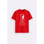 Shain Kişiye Isme Özel 23 Nisan Çocuk Bayramı Atatürk Baskılı Kırmızı Tişört T-Shirt - 3XL