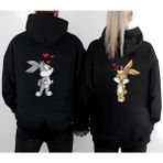 Shain Sevgililer Günü Hediyesi Çift Kombin Sweatshirt Hoodie - Siyah - L - XL
