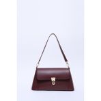 SHAKA Bordo SHK153 Suni Deri Kilit Detaylı Standart Askılı Tek Bölmeli El, Kol ve Omuz Çantası U:15 E:29 G:9 cm