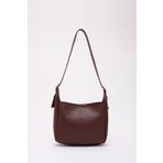 SHAKA Bordo Shk158 Suni Deri Tek Bölmeli Askılı Çıtçıtlı Çapraz Kol ve Omuz Çantası