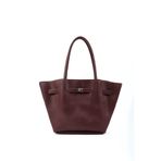 SHAKA Bordo Shk159 Suni Deri, Astarlı, Çıtçıtlı, Kilit Detaylı El, Kol ve Omuz Çantası
