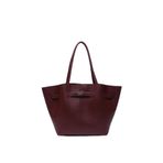 SHAKA Bordo Shk159 Suni Deri, Astarlı, Çıtçıtlı, Kilit Detaylı El, Kol ve Omuz Çantası,Bordo