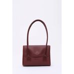 SHAKA Bordo Shk178 Suni Deri, Tek Bölmeli, Çıtçıtlı, El, Kol ve Omuz Çantası,Bordo