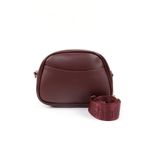 SHAKA Bordo SHK194 Suni Deri Fermuarlı 2 Bölmeli Ayarlanabilir Kolon Askılı Omuz Çantası,Bordo S225-00234