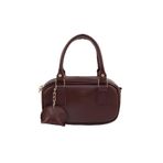 SHAKA Bordo Shk207 Suni Deri Charm Detaylı Fermuarlı,Askılı El, Kol ve Omuz Çantası,Bordo