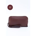 SHAKA Bordo Shk222 Suni Deri, Fermuarlı ,4 Bölmeli ,askılı Telefon Cüzdanı Ve El Çantası