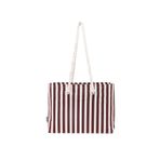 SHAKA Bordo Shk234 Kanvas Kumaş Tek Bölmeli Çizgi Desenli Seyahat, Piknik ve Plaj Çantası,Bordo