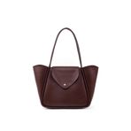 SHAKA Bordo SHK249 Suni Deri, Çıtçıtlı Tek Bölmeli, Büyük Boy El, Kol ve Omuz Çantası,Bordo