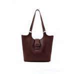 SHAKA Bordo SHK269 Suni Deri Tek Bölmeli, Çıtçıtlı ,El, Kol ve Omuz Çantası