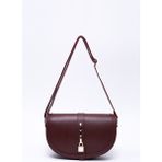 Shaka Bordo Shk92 Kilit Detaylı Deri Tek Bölmeli Çıtçıtlı El, Kol Ve Omuz Çantası U:15 E:25 G:6 Cm