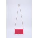 SHAKA Fuşya SHK186 Suni Deri Tek Bölmeli Çıtçıtlı Zincir Askılı El , Kol ve Omuz Çantası E:19 U:10 G:4 cm