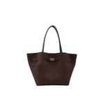 SHAKA Kahverengi Shk159 Süet Kumaş Çıtçıtlı Tek Bölmeli, Astarlı, Kilit Detaylı El, Kol ve Omuz Çantası,Kahverengi