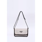 SHAKA Krem - Kahverengi Shk143 Kanvas Kumaş, Tek Bölmeli, Çıtçıtlı, Suni Deri Askılı, Kol ve Omuz Çantası,Krem/Kahverengi