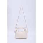 SHAKA Krem SHK24 Orjinal Soft Deri Düğüm Detaylı Zincir Askılı El ve Omuz Çantası U:14 E:22 G:8 cm