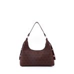 SHAKA Monogram Baskılı Bordo Shk82 Baget Model Tek Bölmeli Kadın Suni Deri Kol ve Omuz Çantası