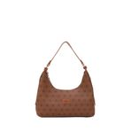 SHAKA Monogram Baskılı Taba Shk82 Baget Model Tek Bölmeli Kadın Suni Deri Kol ve Omuz Çantası,Taba S225-00147