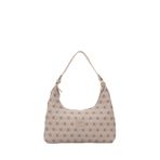 SHAKA Monogram Baskılı Vizon Shk82 Baget Model Tek Bölmeli Kadın Suni Deri Kol ve Omuz Çantası,Vizon S225-00147