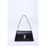 SHAKA Siyah SHK153 Suni Deri Kilit Detaylı Standart Askılı Tek Bölmeli El, Kol ve Omuz Çantası U:15 E:29 G:9 cm