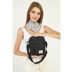 Shaka Siyah U12 Fermuarlı 2 Bölmeli Omuz Çantası 20x18 Cm
