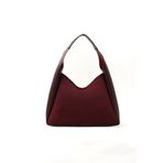 SHAKA Süet Bordo SHK19 Süet Kumaş, Çıtçıtlı, Tek Bölmeli, Makyaj Çantalı, El, Kol ve Omuz Çantası
