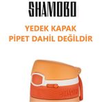 Shamobo 350 ml Çelik Termos Yedek Kapak Turuncu Renkli Dayanıklı Yapı ile Taşınabilir