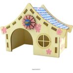Shanhua Shop Ben Stil Hamster Hideout Ahşap Kulübe Küçük Hayvanlar Çift Katmanlı Villa Sıçan Odası Ev Kafes Merdiven Kurulu Aksesuarları ile Egzersiz Oyuncak LY13 (Yurt Dışından)