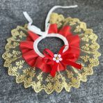 Shanhua Shop Kırmızı Stil Xs Boyutu Moda Ilmek Evcil Hayvan Tasması Sevimli Dantel Örgü Nakış Pet Önlük Geğirmek Kumaş Güzel Köpek Kedi Kolye Boyun Askısı Küçük Orta Köpek (Yurt Dışından) - Beyaz