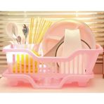 Shanhua Shop Pembe Tarzı Çevresel Plastik Evye Bulaşıklık Seti Raf Yıkama Tutucu Sepet Düzenleyici Tepsi, Yaklaşık x 9,5 x 7inç (Pembe) (Yurt Dışından) - Renkli