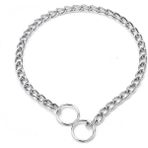 Shanhua Shop SL201A Tarzı 2.0MMX40CM Metal Demir Çift Üç Sıralı Köpek Zinciri Yaka Ayarlanabilir Şerit P-Tipi Pet Yaka Zinciri Büyük Köpek Tasmaları Kolye Martingale (Yurt Dışından) - Beyaz