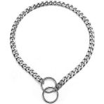 Shanhua Shop SL202A Tarzı 4.0MMX65CM Metal Demir Çift Üç Sıralı Köpek Zinciri Yaka Ayarlanabilir Şerit P-Tipi Pet Yaka Zinciri Büyük Köpek Tasmaları Kolye Martingale (Yurt Dışından) - Beyaz