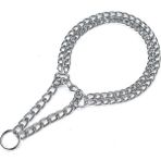 Shanhua Shop SL207B Stili 2.0MMX40CM Metal Demir Çift Üç Sıralı Köpek Zinciri Yaka Ayarlanabilir Şerit P-Tipi Pet Yaka Zinciri Büyük Köpek Tasmaları Kolye Martingale (Yurt Dışından) - Beyaz