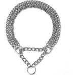 Shanhua Shop SL207C Stili 2.0MMX40CM Metal Demir Çift Üç Sıralı Köpek Zinciri Yaka Ayarlanabilir Şerit P-Tipi Pet Yaka Zinciri Büyük Köpek Tasmaları Kolye Martingale (Yurt Dışından) - Beyaz