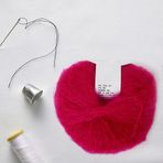 Shanrya Angora Mohair yün ipliği, yumuşak tüy önleyici, büzülmeye karşı önleyici, şallar için şapkalar için koltuk minderi, kazak ayakkabıları için (14 kırmızı gül)