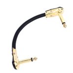 Shanrya Gitar Düz Yama Kablosu, Saf Ses İletimi Için Paraziti En Aza İndirgemek Elektro Gitar Efekt Pedal Kablosu (Altın 15CM)