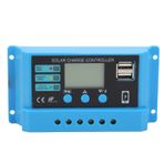Shanrya PV Şarj Kontrol Cihazı, Güneş Paneli Kontrol Cihazı 12V 24V Devre Koruması Lityum Pil Için Konnektörlerle Daha Az Parazit (30A)