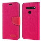 Shantime LG V50 ThinQ 5G Kılıf, Yumuşak TPU Arka Kapaklı Oxford Deri Cüzdan Kılıf LG V50 ThinQ için Mıknatıslı Kapaklı Kılıf