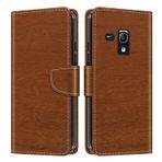 Shantime Samsung Galaxy S3 Mini i8190, Kart Tutucu, Destek Standı ve Samsung Galaxy S III More (4 inç) Kahverengi için İç Yumuşak TPU Kılıf Kapak ile Uyumlu Ahşap Damarlı Doku Deri Cüzdan Kapaklı Kılıf