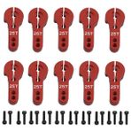 Share Goo 10 ADET 25T Alüminyum Servo Kornalar Kollar M3 Dişli Metal Direksiyon Kolu RC Araba Kamyon Buggy Uçak için - Kırmızı
