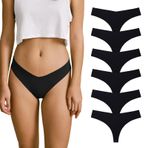 SHARICCA Kadın dikişsiz tanga, görünmez iç çamaşırı, nefes alır, göstermez, bükülmez, yumuşak streç pantolon, bikini hipster çoklu paket, (6'lı paket) siyah, M