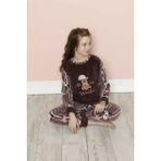 Sharin Çocuk Desenli Kışlık Polar Welsoft Pijama Takımı 9K-20294 - Kahverengi - 10 Yaş