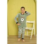 Sharin Erkek Çocuk Desenli Kışlık Welsoft Polar Pijama Takımı (BİR BEDEN BÜYÜK TERCİH EDİNİZ) 6E-5557 - Mint - 15 - 16 Yaş